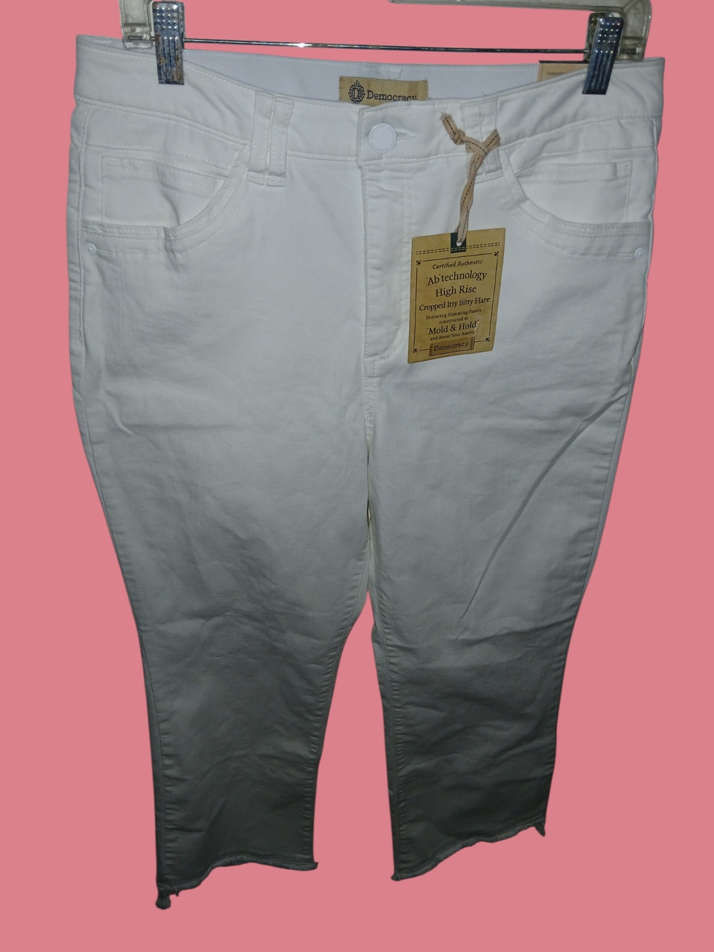 Democracy White High-Rise Cropped Itty Bitty Flare Women’s Jeans